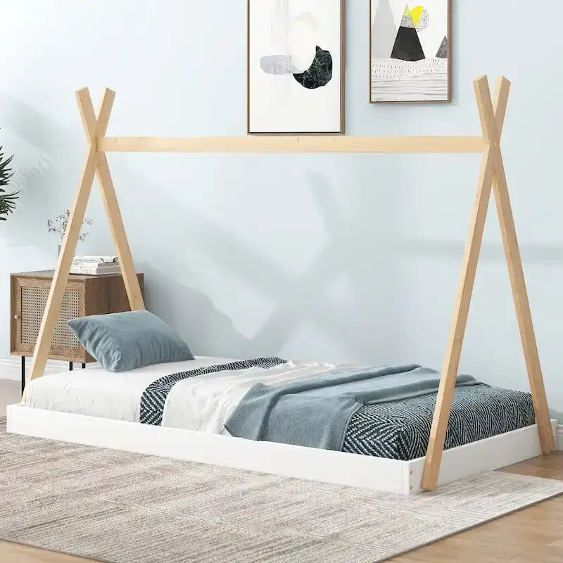 Tent Floor Bed with Triangle Structure