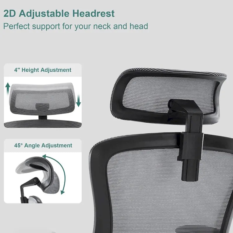 Chaise de bureau en maille, chaises de bureau à domicile avec dossier haut