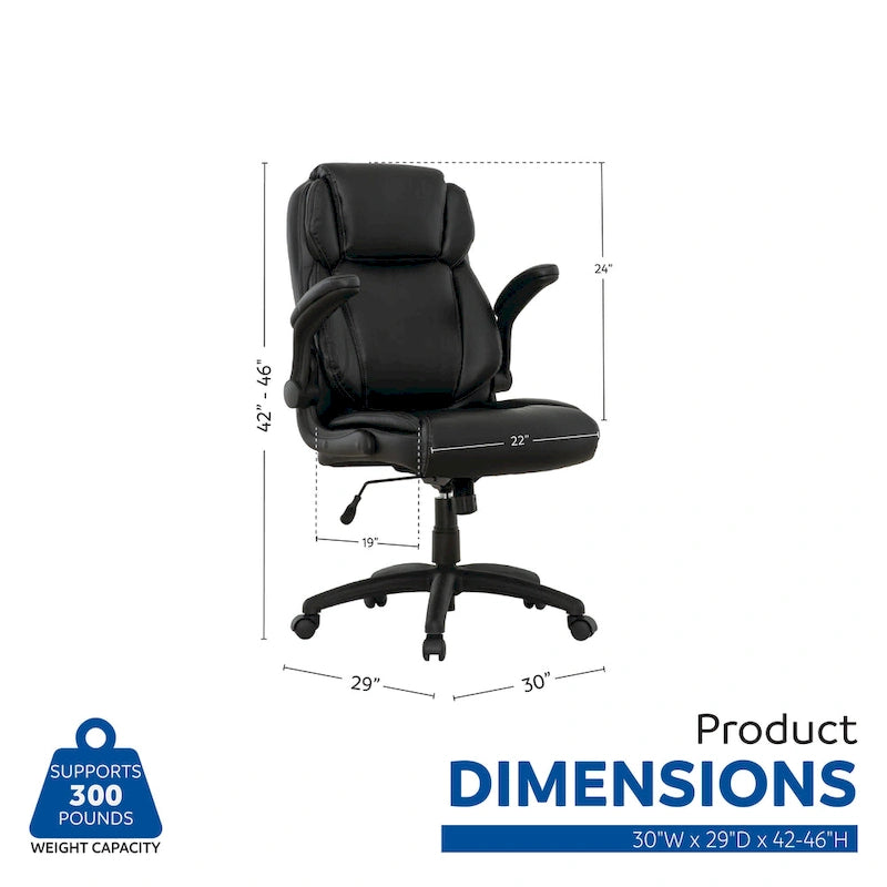 Fauteuil de bureau ergonomique à dossier haut Sealy Atlas avec accoudoirs rembourrés
