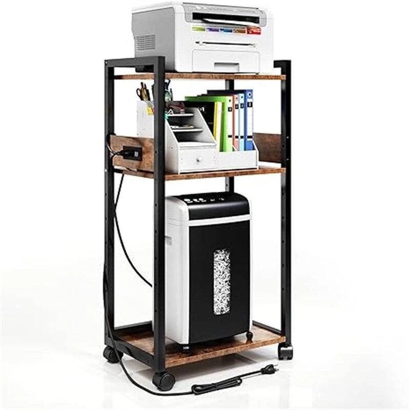 Meuble d'imprimante mobile à 3 niveaux - 19Px 14Lx 40H
