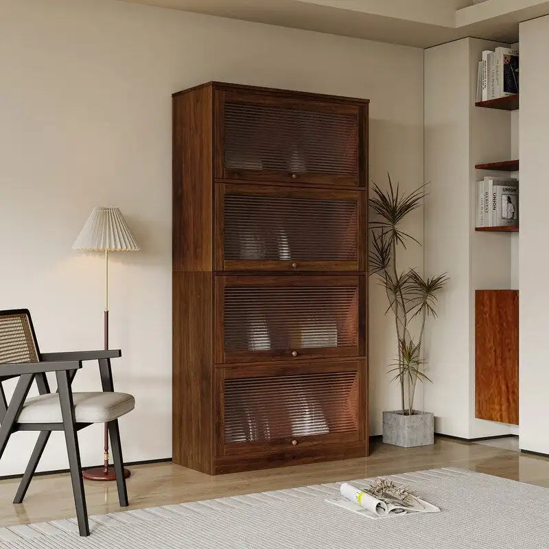 Meuble de rangement de bureau avec portes vitrées modernes, bibliothèque anti-poussière