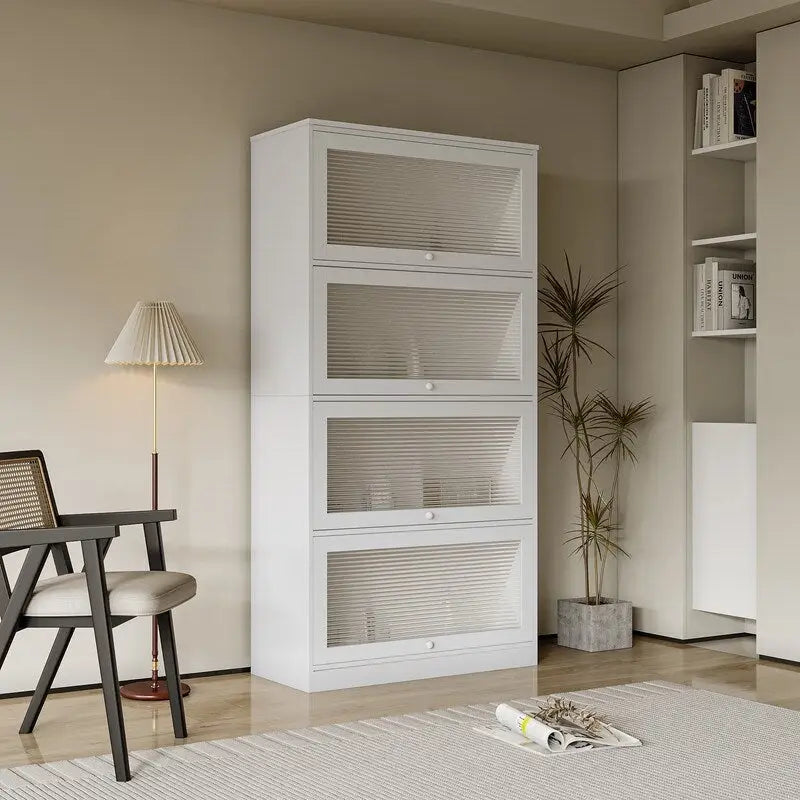 Meuble de rangement de bureau avec portes vitrées modernes, bibliothèque anti-poussière