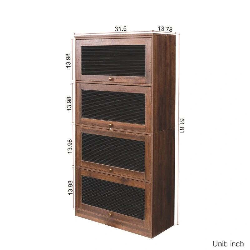 Meuble de rangement de bureau avec portes vitrées modernes, bibliothèque anti-poussière