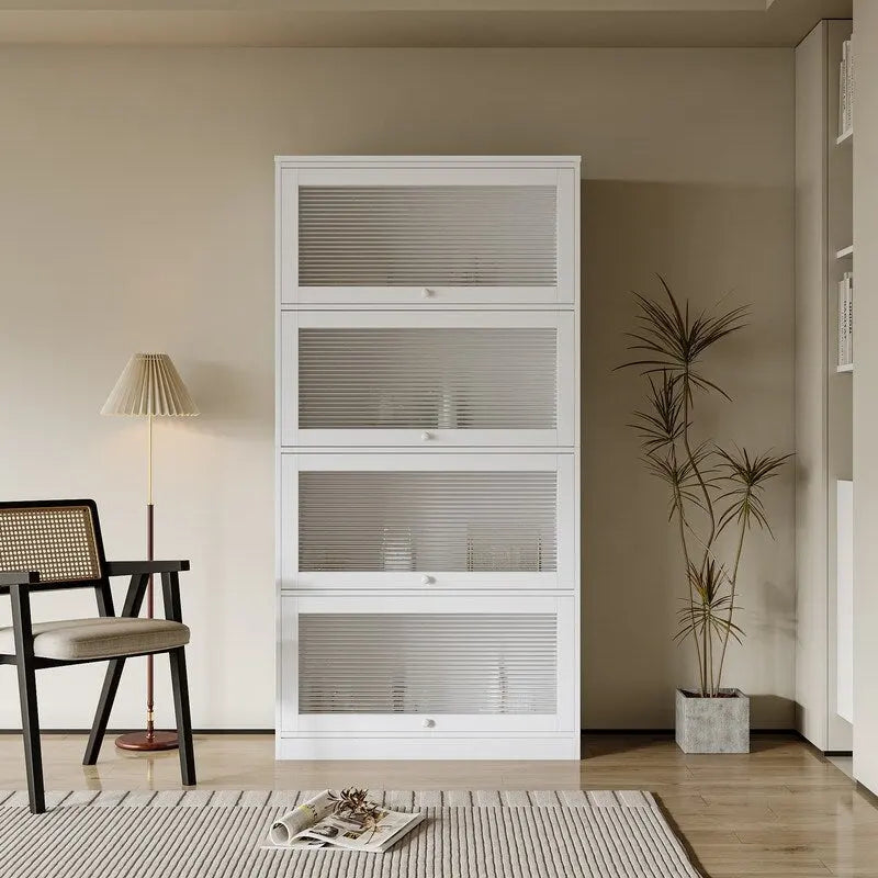 Meuble de rangement de bureau avec portes vitrées modernes, bibliothèque anti-poussière