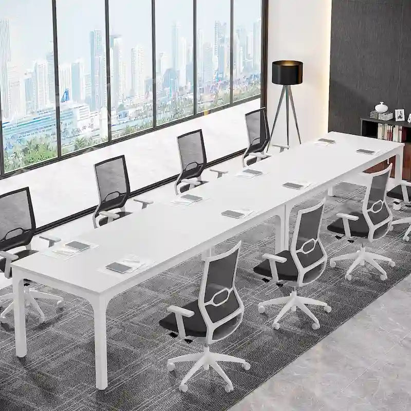 Table de conférence/réunion/séminaire professionnelle de 1,98 m pour 8 à 12 personnes (Lot de 2)