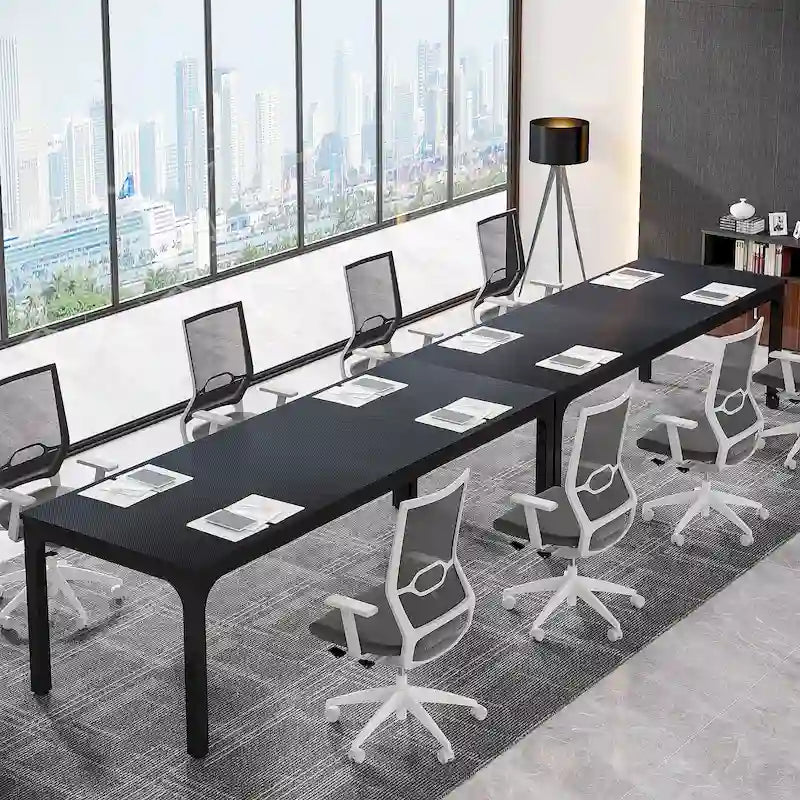 Table de conférence/réunion/séminaire professionnelle de 1,98 m pour 8 à 12 personnes (Lot de 2)