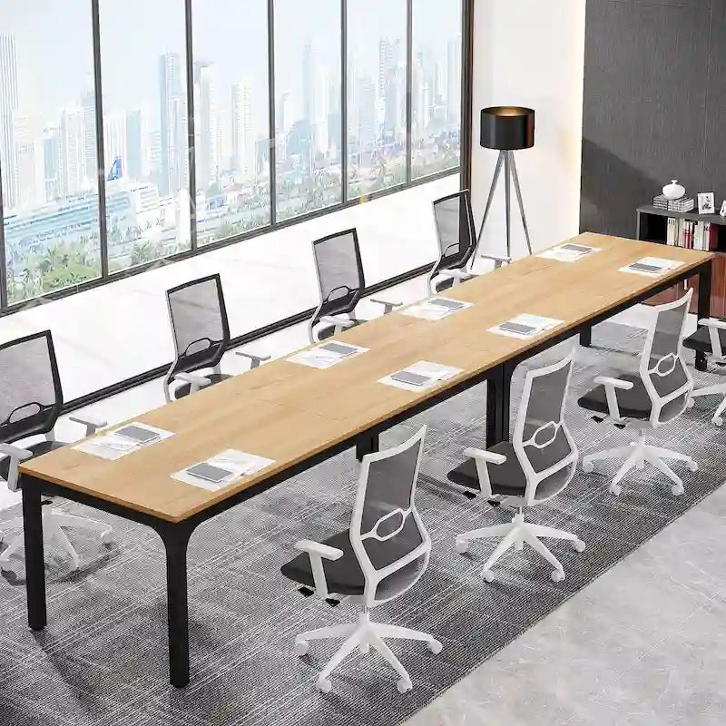 Table de conférence/réunion/séminaire professionnelle de 1,98 m pour 8 à 12 personnes (Lot de 2)