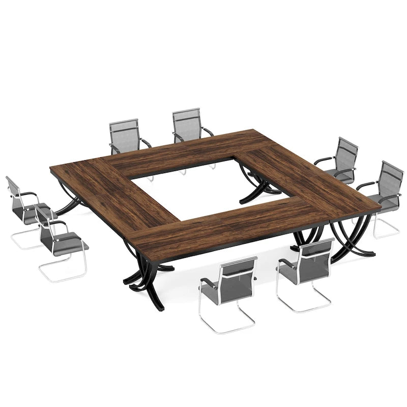 Table de conférence/réunion/séminaire professionnelle de 1,98 m pour 8 à 12 personnes (Lot de 2)