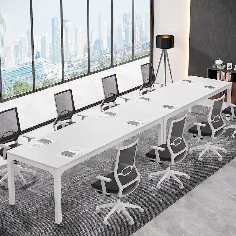 Table de conférence/réunion/séminaire professionnelle de 1,98 m pour 8 à 12 personnes (Lot de 2)