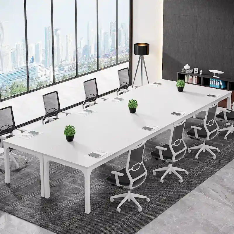 Table de conférence/réunion/séminaire professionnelle de 1,98 m pour 8 à 12 personnes (Lot de 2)