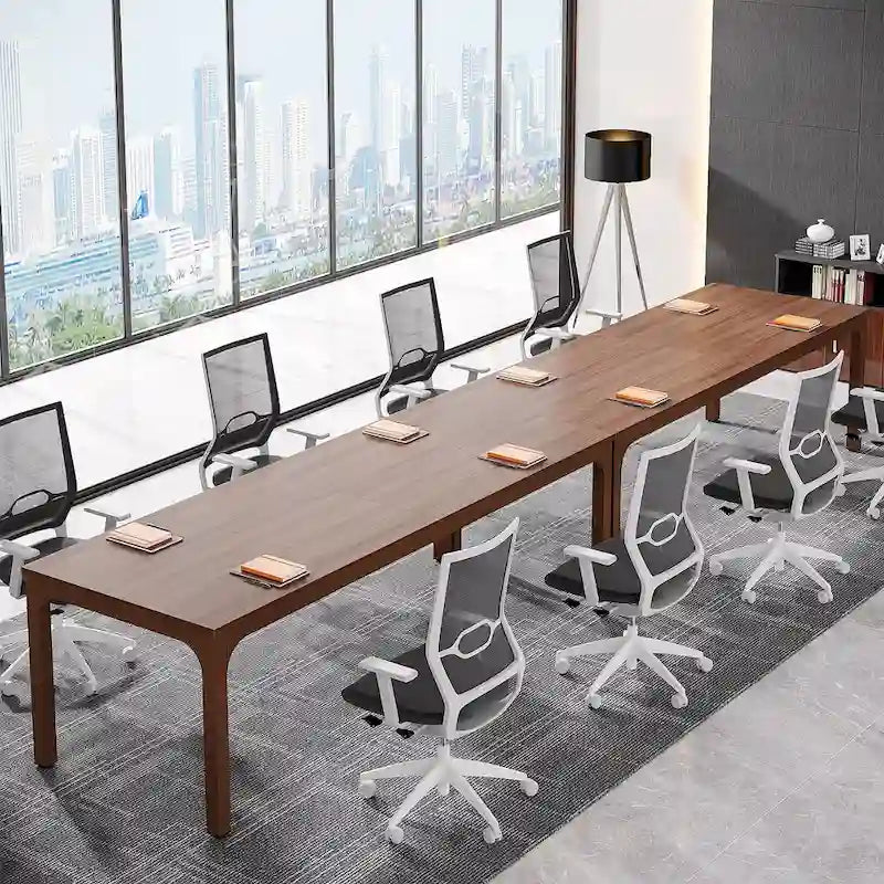 Table de conférence/réunion/séminaire professionnelle de 1,98 m pour 8 à 12 personnes (Lot de 2)