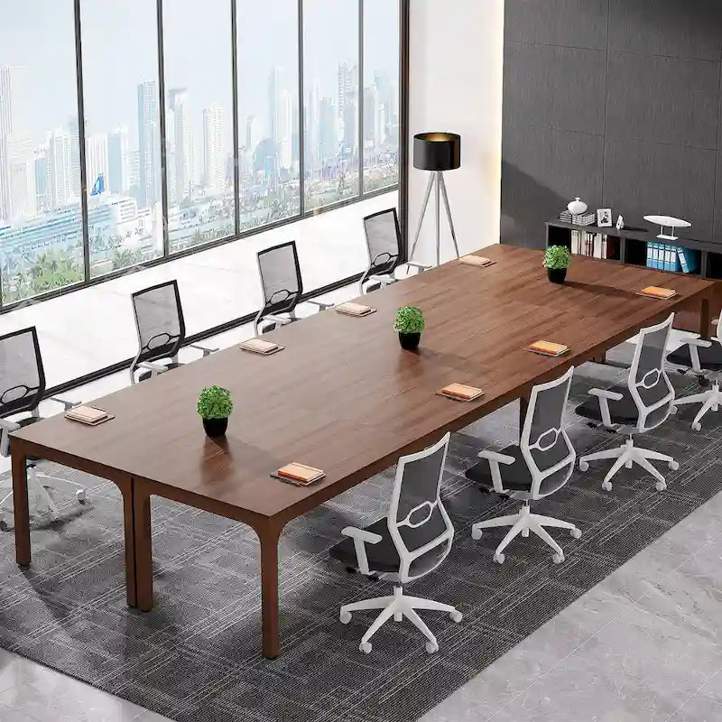Table de conférence/réunion/séminaire professionnelle de 1,98 m pour 8 à 12 personnes (Lot de 2)