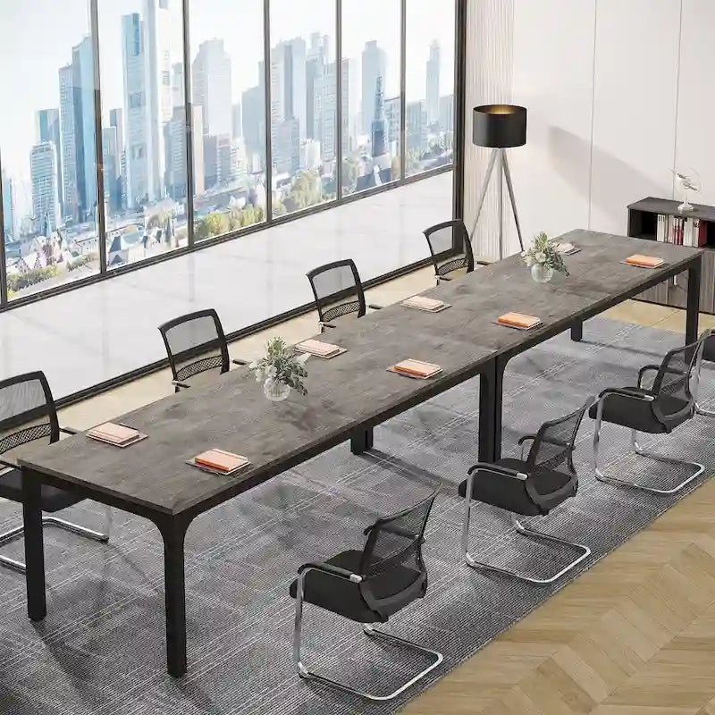 Table de conférence/réunion/séminaire professionnelle de 1,98 m pour 8 à 12 personnes (Lot de 2)