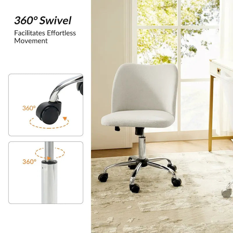 Chaise de Bureau sans Accoudoirs Sergio avec Pieds en Métal par HULALA HOME
