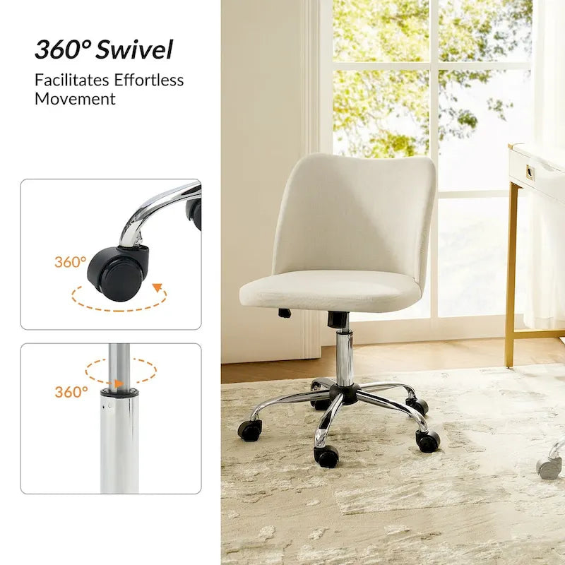Chaise de Bureau sans Accoudoirs Sergio avec Pieds en Métal par HULALA HOME