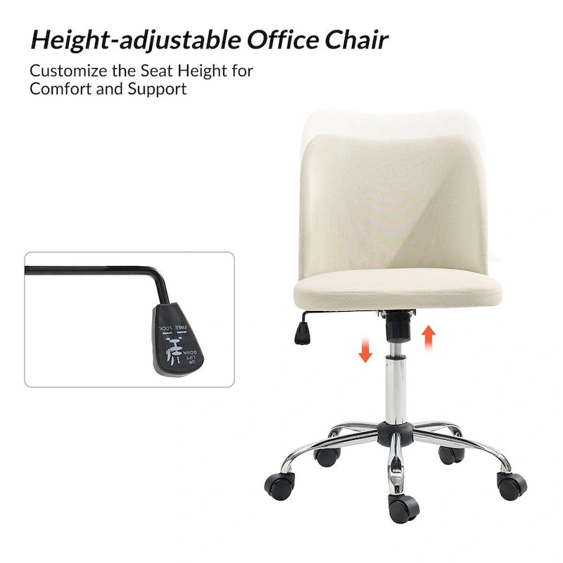 Chaise de Bureau sans Accoudoirs Sergio avec Pieds en Métal par HULALA HOME