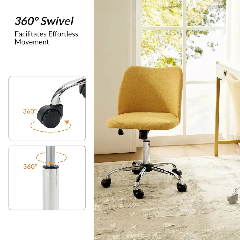 Chaise de Bureau sans Accoudoirs Sergio avec Pieds en Métal par HULALA HOME