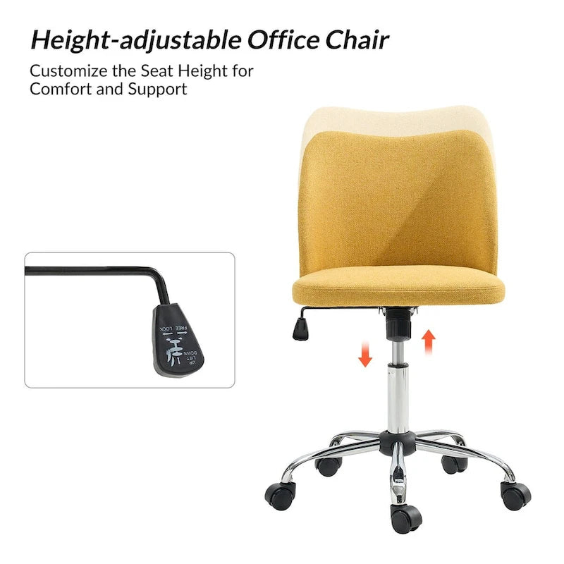 Chaise de Bureau sans Accoudoirs Sergio avec Pieds en Métal par HULALA HOME