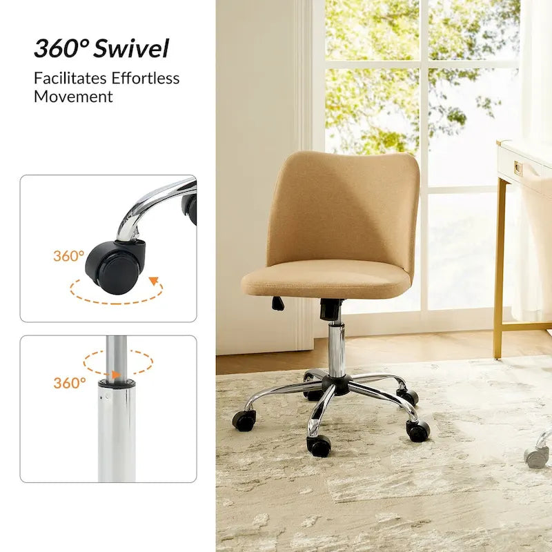 Chaise de Bureau sans Accoudoirs Sergio avec Pieds en Métal par HULALA HOME