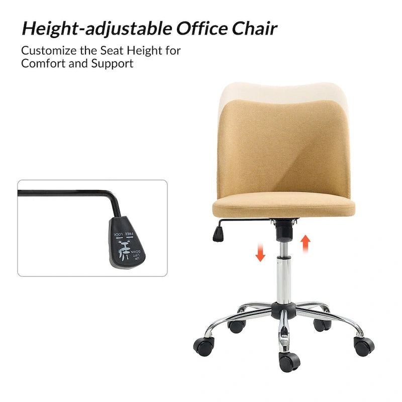 Chaise de Bureau sans Accoudoirs Sergio avec Pieds en Métal par HULALA HOME