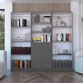 Ensemble de 3 pièces Kenyon, bibliothèque de 74 po de large avec 5 étagères et armoire