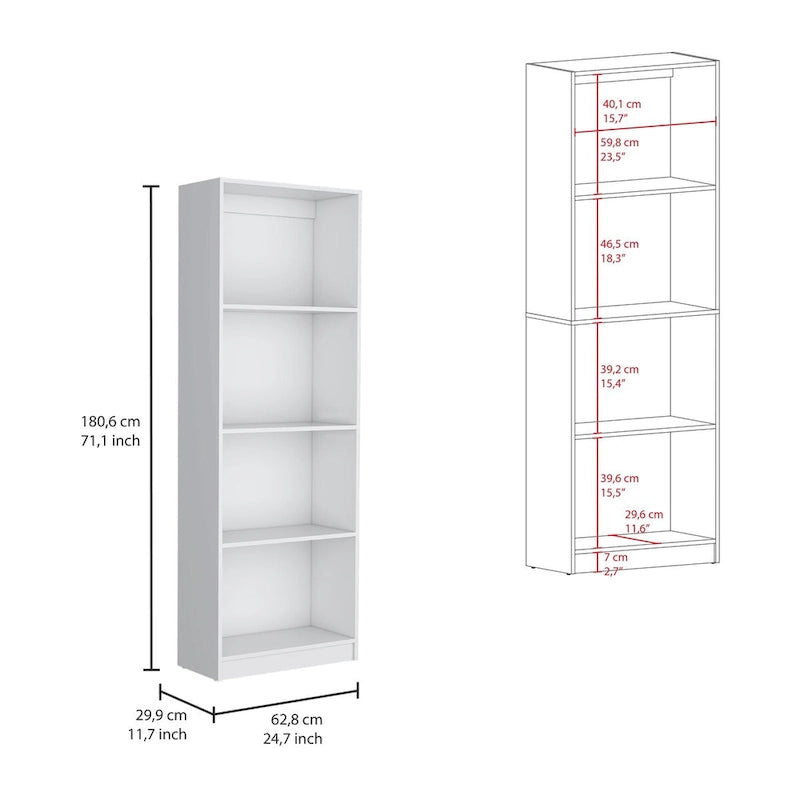Ensemble de 3 pièces Kenyon, bibliothèque de 74 po de large avec 5 étagères et armoire