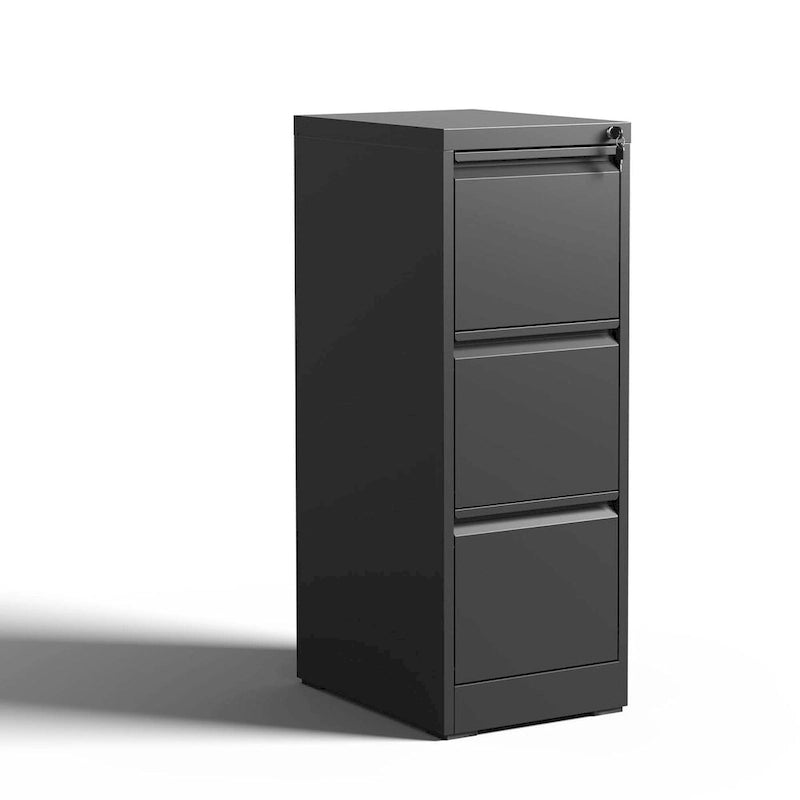 Classeur vertical en métal à 3 tiroirs de 38 cm de large avec serrure pour documents A4 légaux/lettre, pour bureau/maison