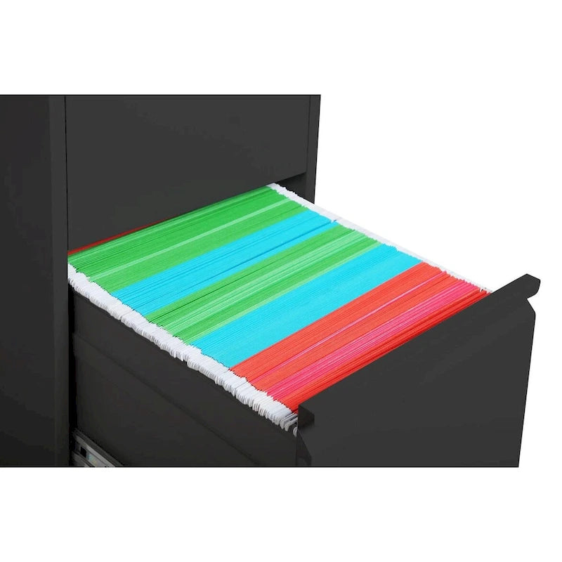 Classeur vertical en métal à 3 tiroirs de 38 cm de large avec serrure pour documents A4 légaux/lettre, pour bureau/maison