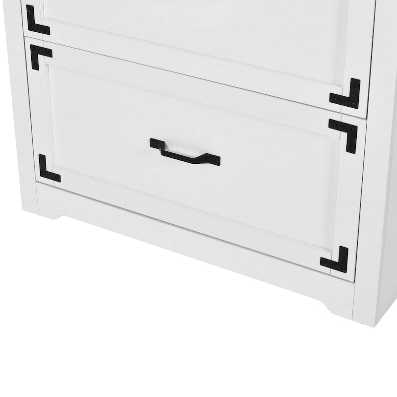 Moasis 68H Grande Armoire de Classement en Bois Robuste 2 Tiroirs avec Serrure et Étagères Réglables