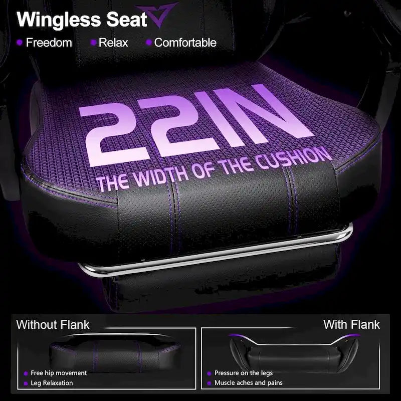 Chaise de jeu BOSSIN grande taille 400 lb avec repose-pieds, chaise de jeu vidéo ergonomique pour adultes avec appuie-tête et oreiller lombaire