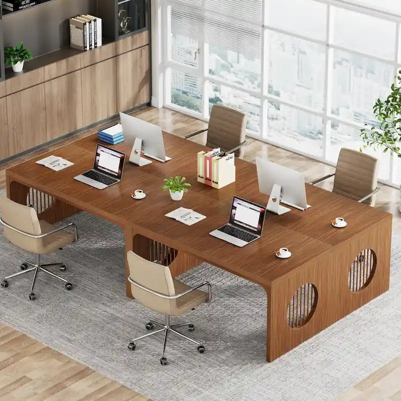 Bureau informatique de 63 pouces, bureau de direction industriel, table d'écriture rectangulaire robuste avec plateau en bois pour bureau à domicile