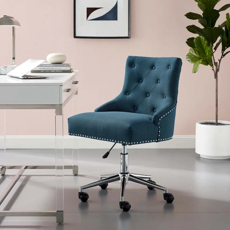 Carson Carrington Lagefors Tufted Swivel Upholstered Fabric Office Chair