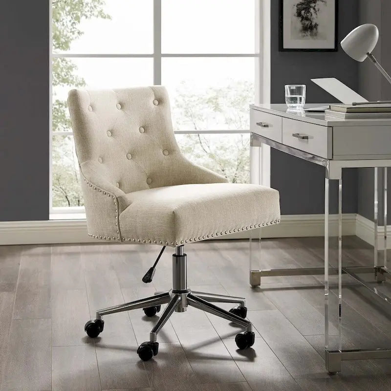 Chaise de bureau pivotante rembourrée en tissu, Carson Carrington Lagefors