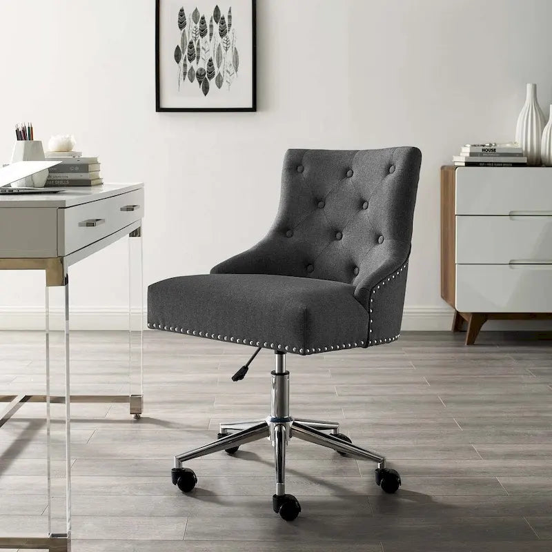 Chaise de bureau pivotante rembourrée en tissu, Carson Carrington Lagefors