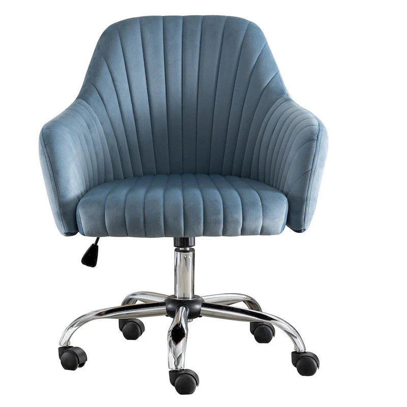 Fauteuil d'appoint Chaise de bureau moderne et décontractée avec hauteur réglable en velours et roulettes réglables