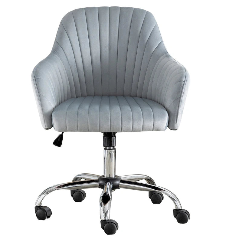 Fauteuil d'appoint Chaise de bureau moderne et décontractée avec hauteur réglable en velours et roulettes réglables