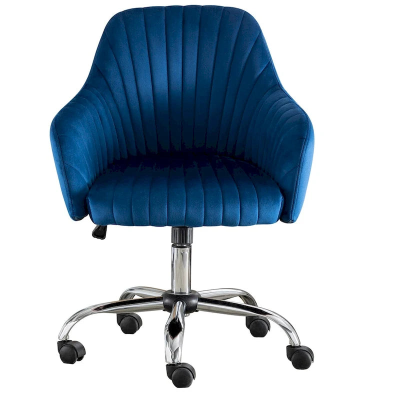 Fauteuil d'appoint Chaise de bureau moderne et décontractée avec hauteur réglable en velours et roulettes réglables