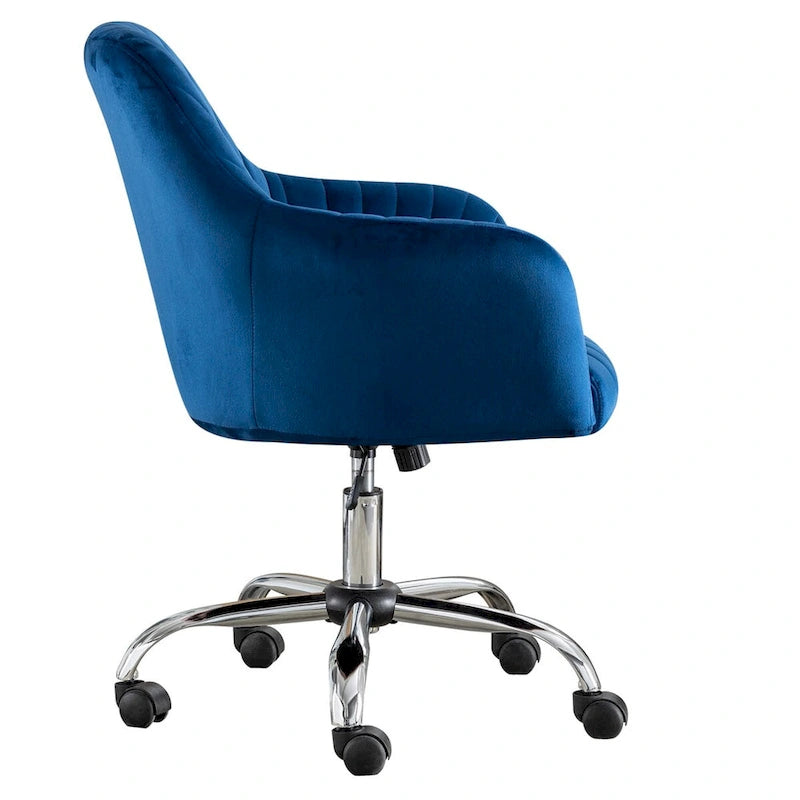 Fauteuil d'appoint Chaise de bureau moderne et décontractée avec hauteur réglable en velours et roulettes réglables