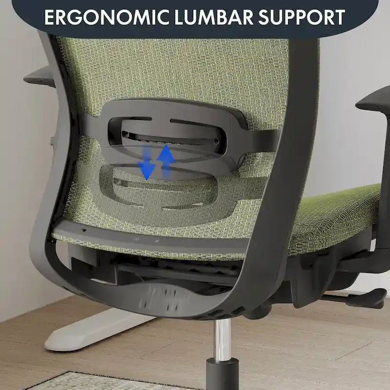 FlexiSpot Chaise de Bureau Ergonomique Pivotante à 360° Réglable en Hauteur en Maille avec Appui-tête Réglable, Soutien Lombaire et Accoudoirs
