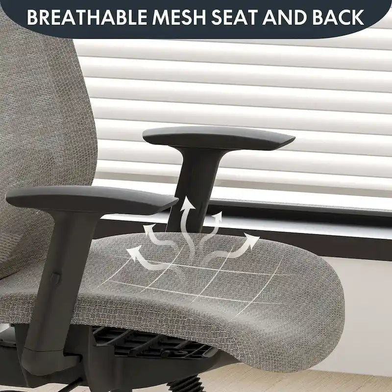 FlexiSpot Chaise de Bureau Ergonomique Pivotante à 360° Réglable en Hauteur en Maille avec Appui-tête Réglable, Soutien Lombaire et Accoudoirs