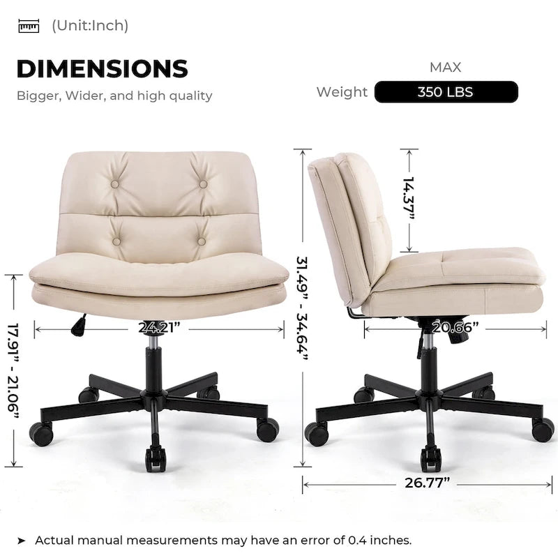 Fauteuil de bureau pivotant sans accoudoirs grande taille