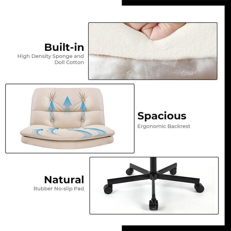 Fauteuil de bureau pivotant sans accoudoirs grande taille