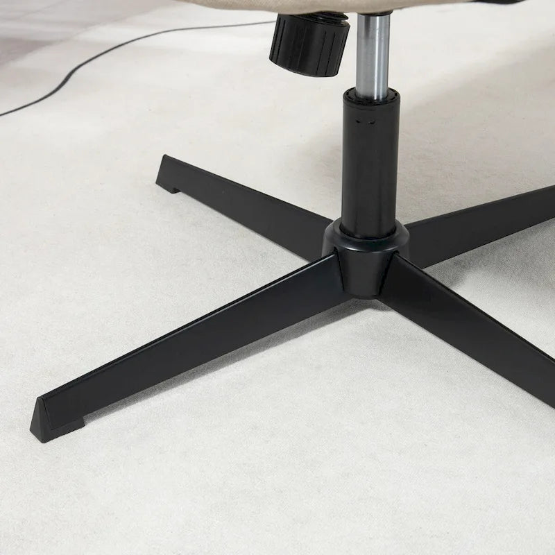 Chaise de bureau large HOMCOM, chaise de bureau sans accoudoirs, chaise de coiffeuse en tissu pour ordinateur avec hauteur réglable