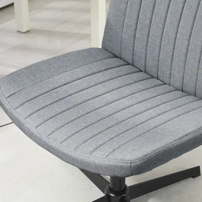 Chaise de bureau large HOMCOM, chaise de bureau sans accoudoirs, chaise de coiffeuse en tissu pour ordinateur avec hauteur réglable