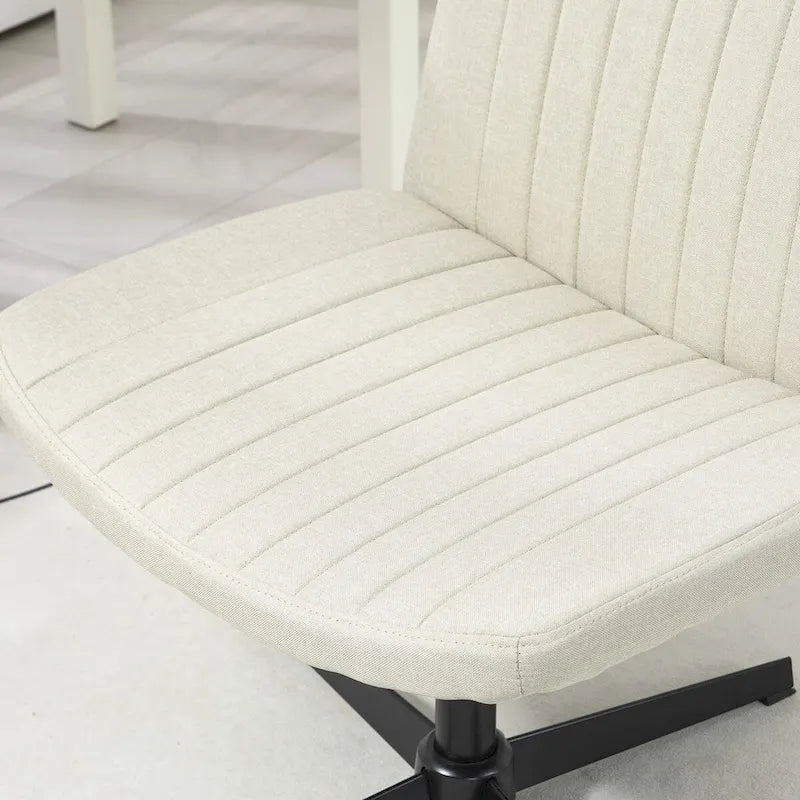 Chaise de bureau large HOMCOM, chaise de bureau sans accoudoirs, chaise de coiffeuse en tissu pour ordinateur avec hauteur réglable