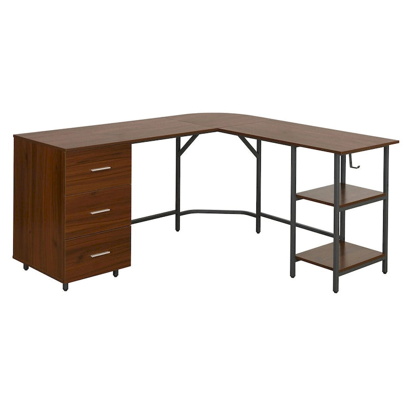 Bureau d'angle moderne avec rangement pour le bureau à domicile