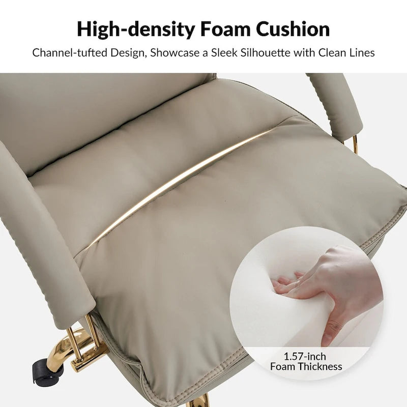 Chaise de bureau pivotante inclinable Leona en similicuir moderne réglable en hauteur par HULALA HOME