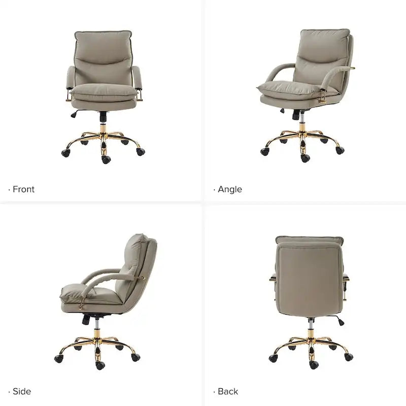 Chaise de bureau pivotante inclinable Leona en similicuir moderne réglable en hauteur par HULALA HOME