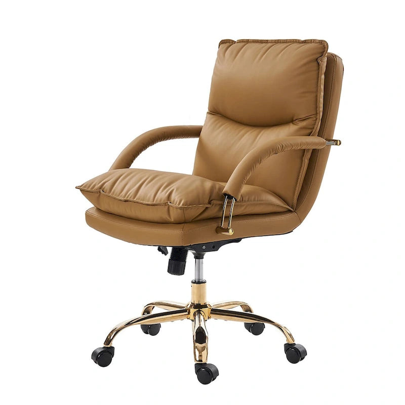 Chaise de bureau pivotante inclinable Leona en similicuir moderne réglable en hauteur par HULALA HOME