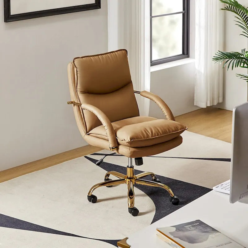 Chaise de bureau pivotante inclinable Leona en similicuir moderne réglable en hauteur par HULALA HOME